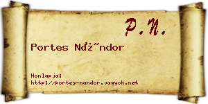 Portes Nándor névjegykártya